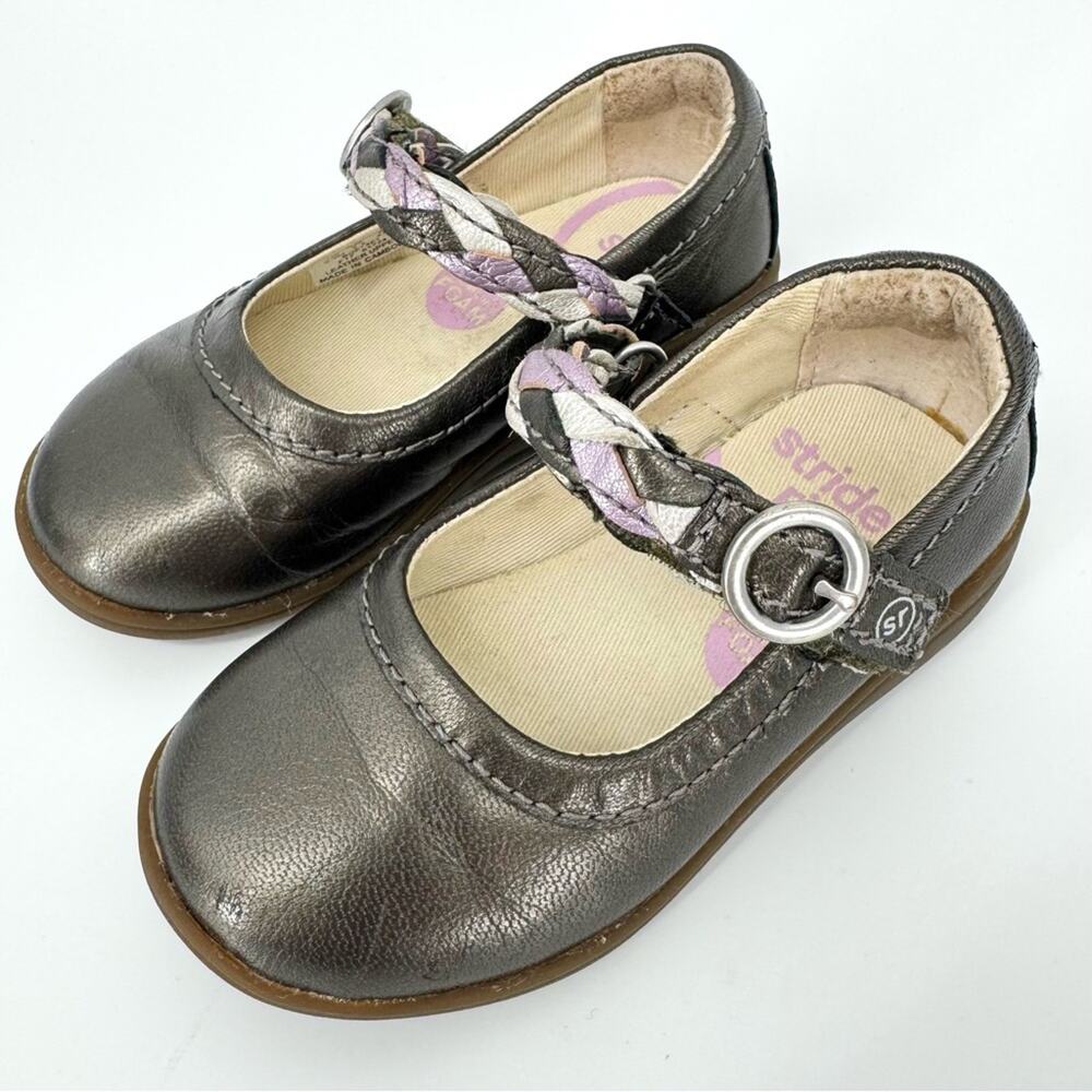 Stride Rite Girl’s Brielle Mary‎ Jane Pewter Shoes 5.5
